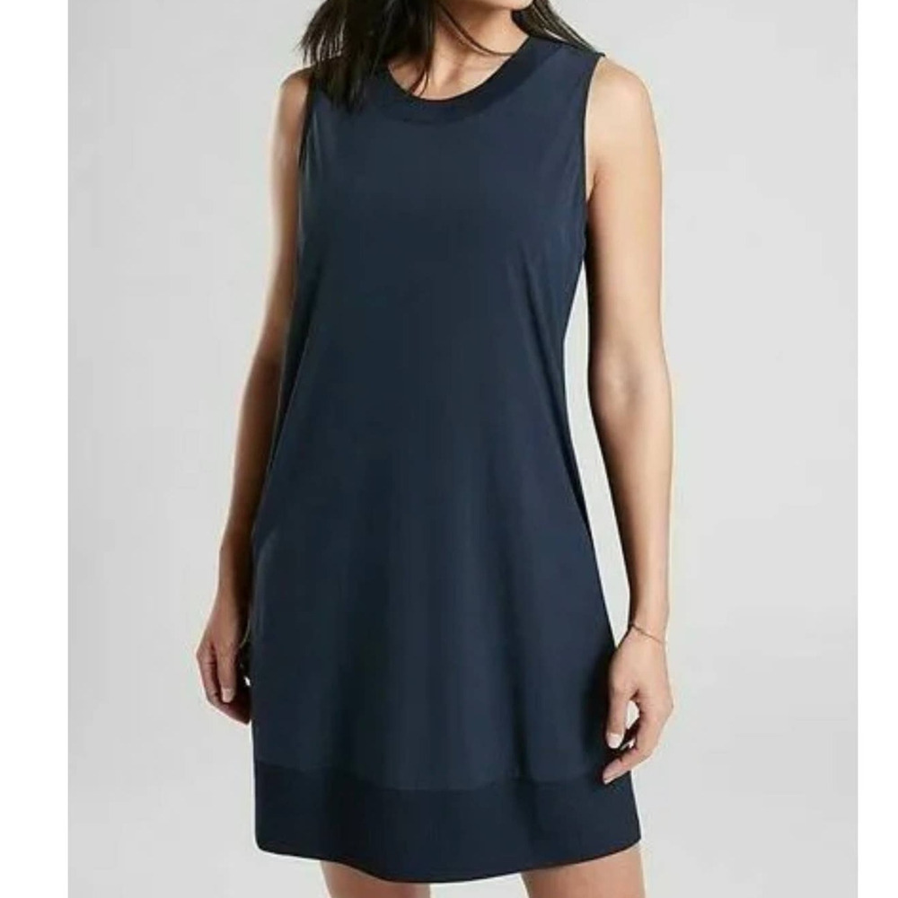 Athleta Zephyr Dress w Pockets XXS Womens Navy Blue Athletic Travel Athleisure
